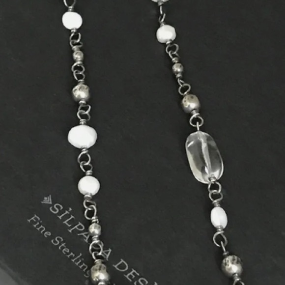 Silpada Vintage Sterling Silver Silver Pearl & Crystal Necklace - Picture 9 of 14